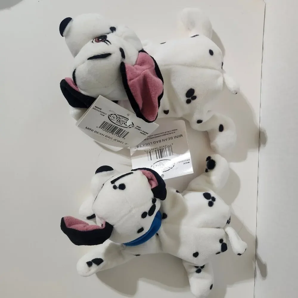 Disney Store 101 Dalmatians Lucky & Jewel Mini Bean Bag Plush Set NWT